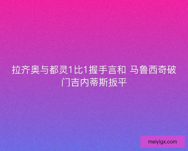 拉齐奥与都灵1比1握手言和 马鲁西奇破门吉内蒂斯扳平